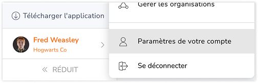 Paramètres du compte Web